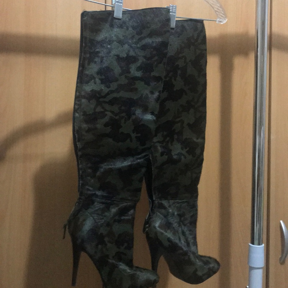 Camo Over the Knee boots